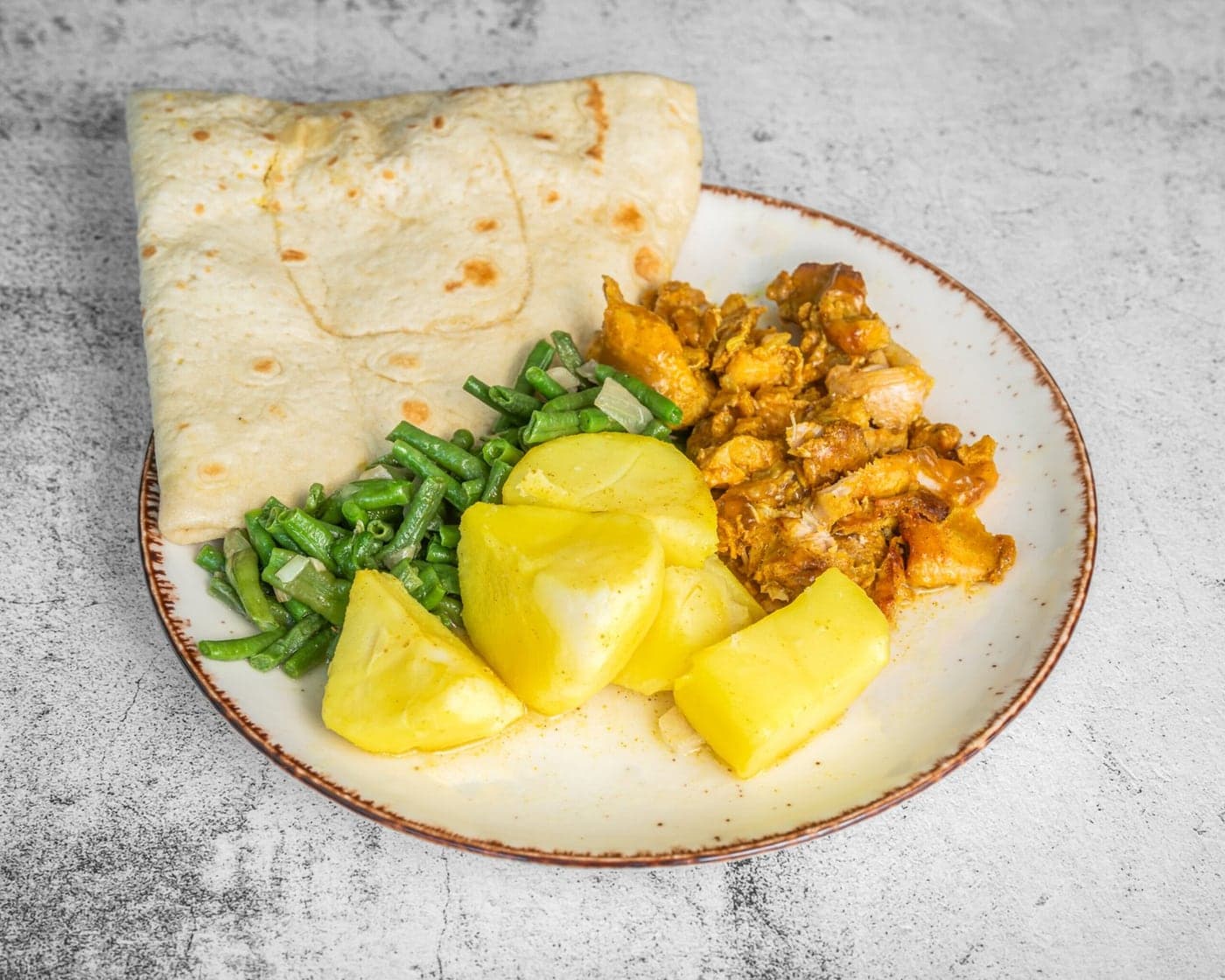 Roti curry chicken breast